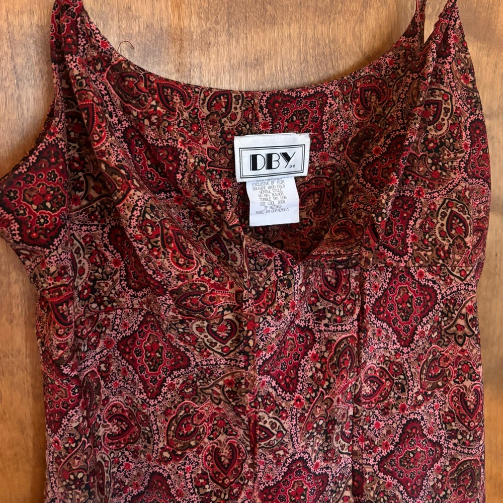 Vintage 90s DBY Ltd. Pink Paisley Women's Dress - Picture 7 of 12